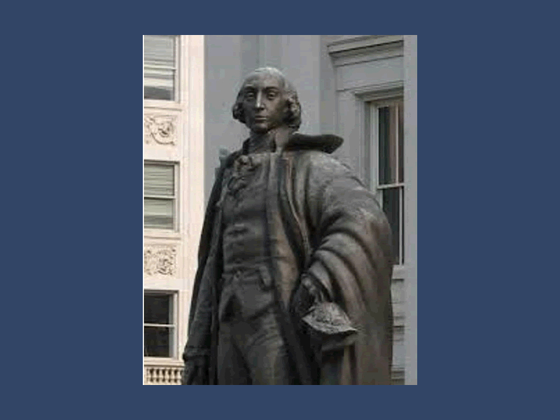 Statue of Albert Gallatin in front of the United States Treasury.